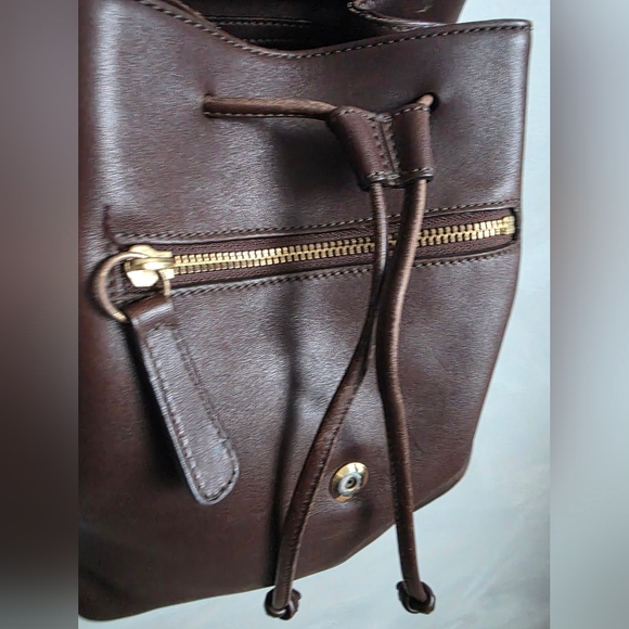 Vintage Coach Legacy Collection Leather Backpack 9858 Brown Gold 10x8x5 - Picture 9 of 16